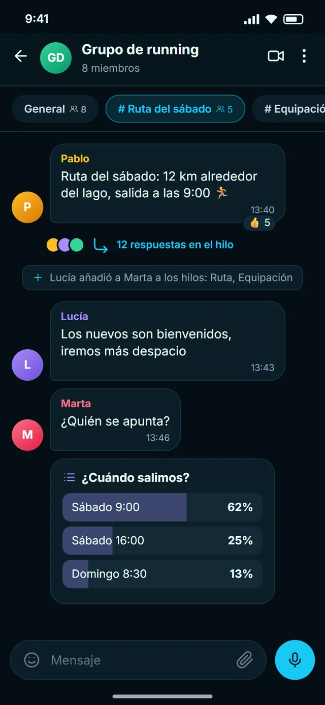 Grupo con hilos