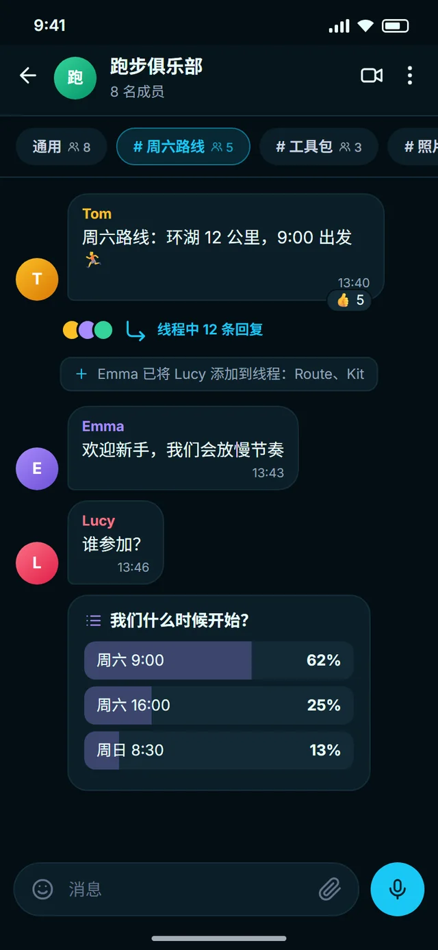 群组、线程与子线程